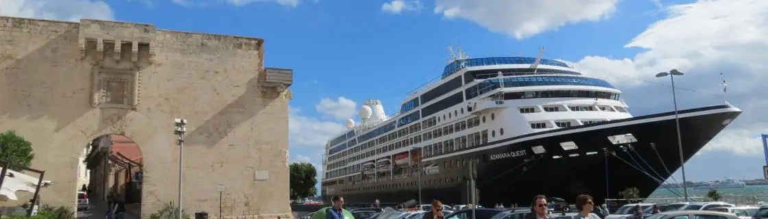 Cruise ship docked at the port of Siracusa, Sicily