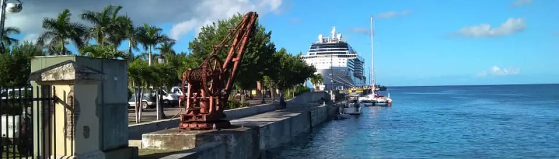 cruise ship docked at the port of St Croix, US Virgin Islands