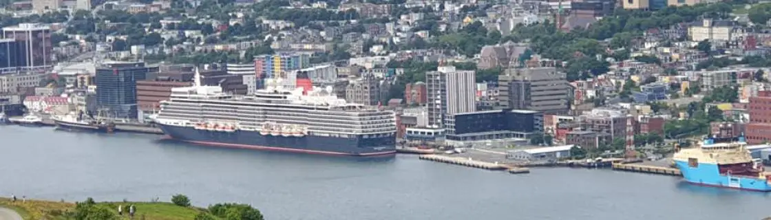 Cruise ship docked at the port of St Johns, Newfoundland