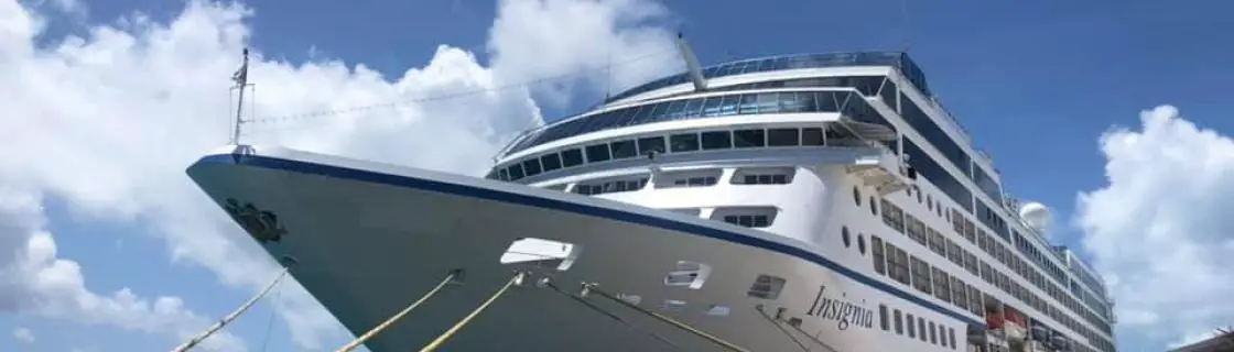Regatta cruise ship docked at the port of St George, Bermuda