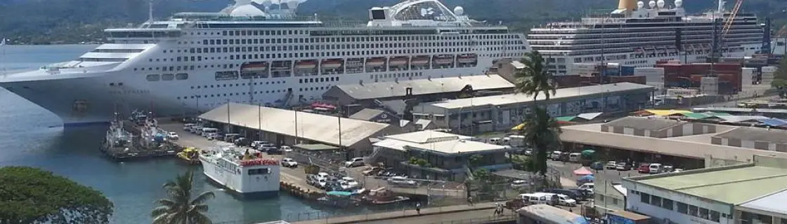 Princess cruise ship docked at the port of Suva, Fiji
