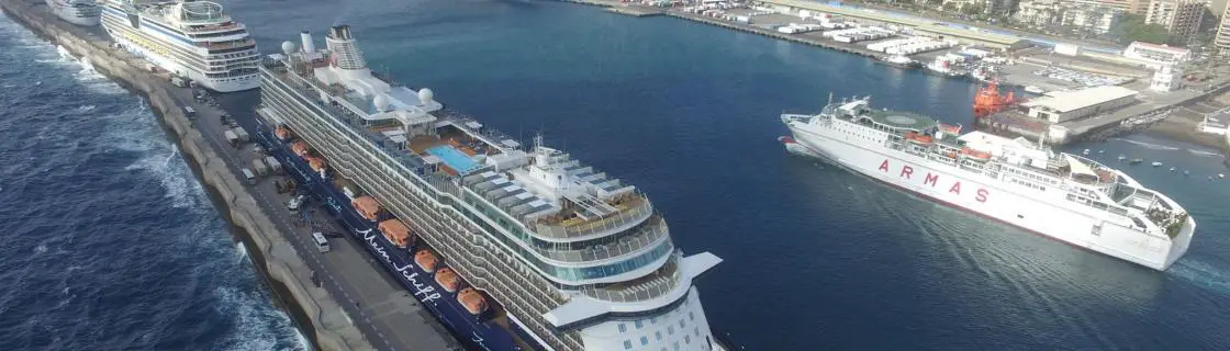 cruise ships docked at the port of Tenerife, Canary Islands