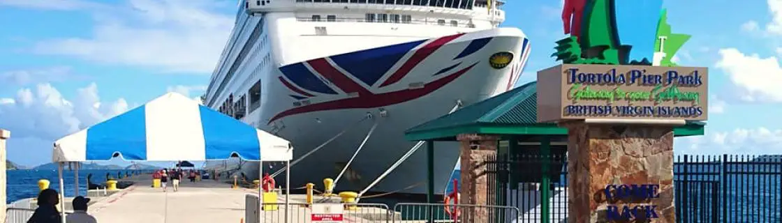 P&O cruise ship docked at the port of Tortola, British Virgin Islands