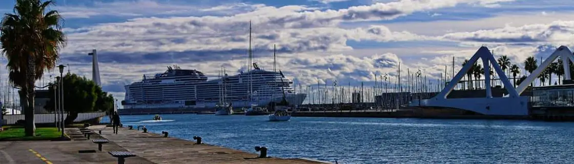 Cruise ship docked at the port of Valencia, Spain