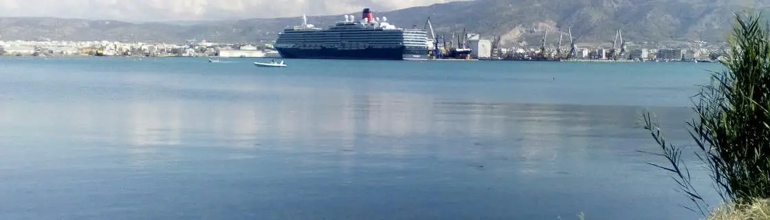 Cruise ship docked at the port of Volos, Greece