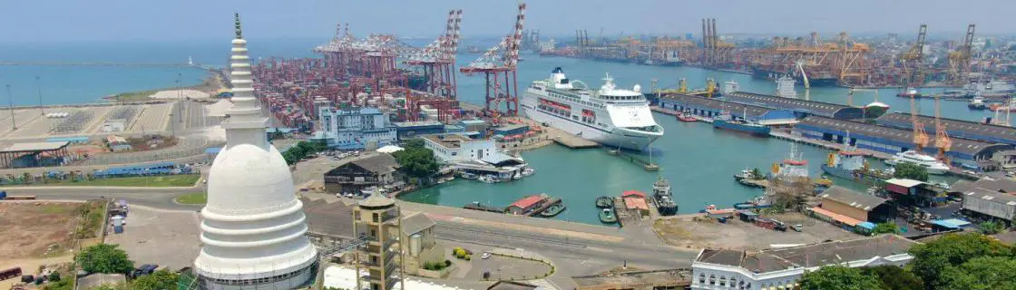 Cruise ship docked at the port of Colombo, Sri Lanka
