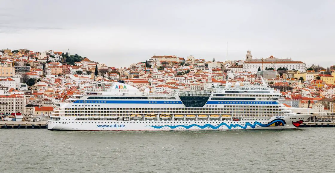 AIDA Blu cruise ship sailing from home port