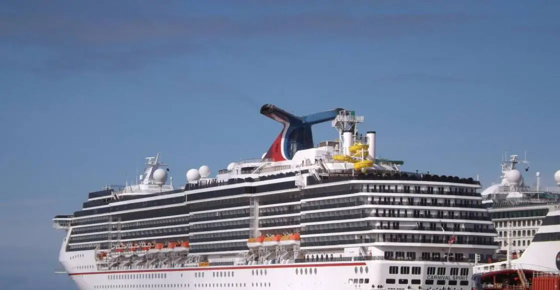 Carnival Spirit cruise ship sailing from home port