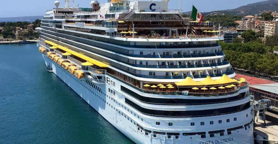 Costa Diadema cruise ship sailing to homeport