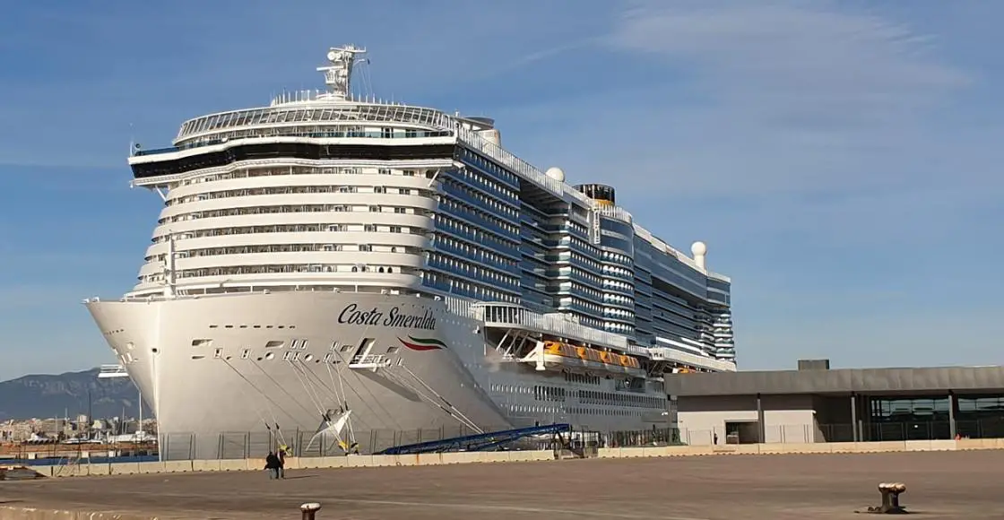 Costa Smeralda cruise ship sailing to homeport