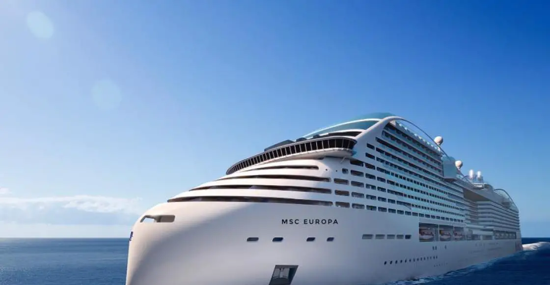 MSC Cruises Europa cruise ship sailing to homeport