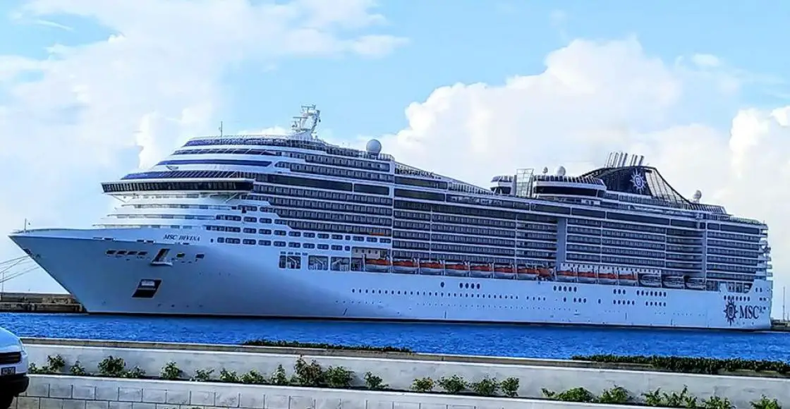MSC Cruises Divina cruise ship sailing to homeport