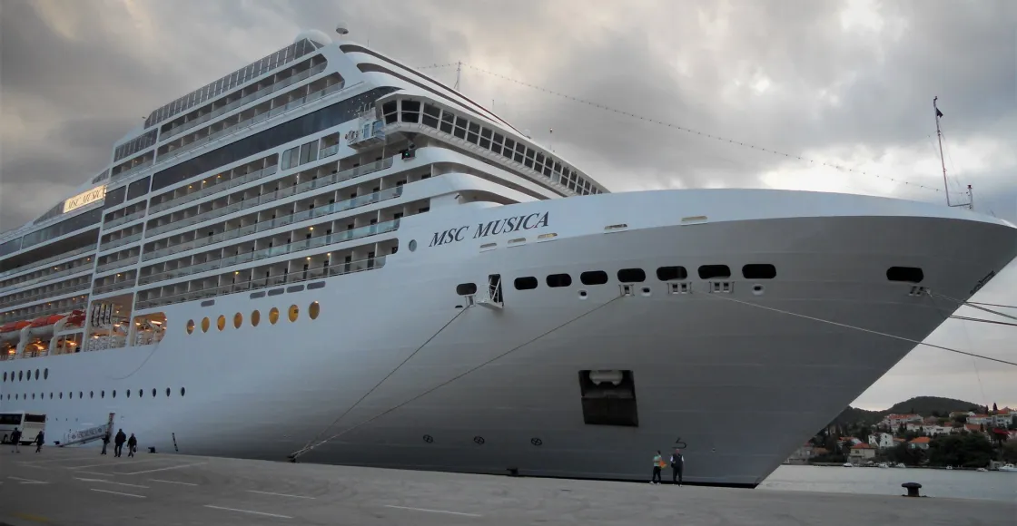 MSC Cruises Musica cruise ship sailing to homeport