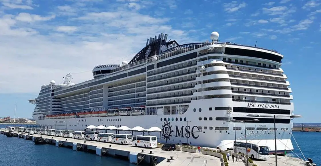 MSC Cruises Splendida cruise ship sailing to homeport
