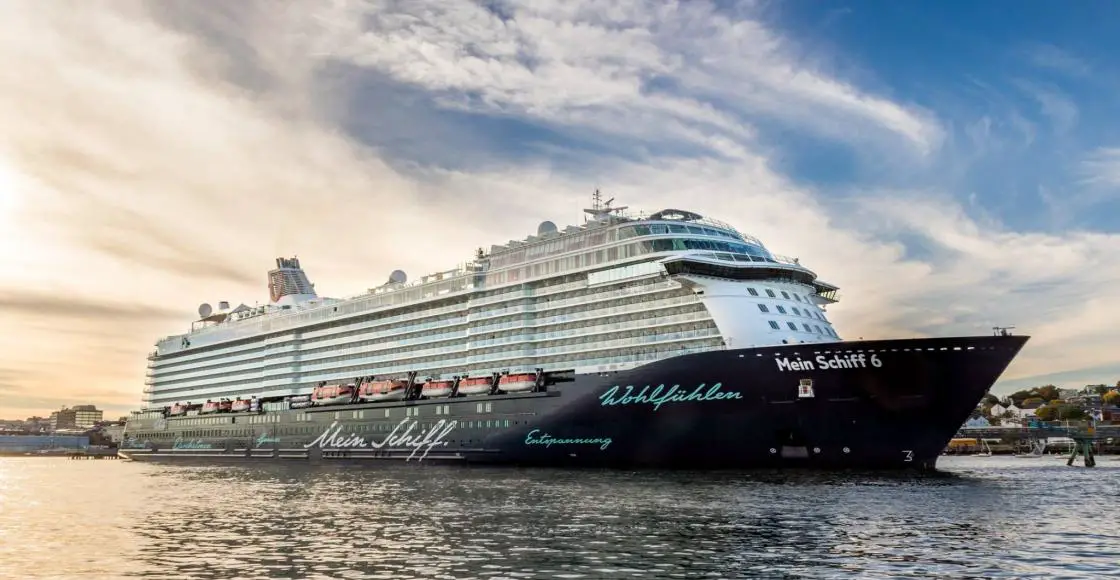 TUI Cruises Mein Schiff 6 cruise ship sailing from home port
