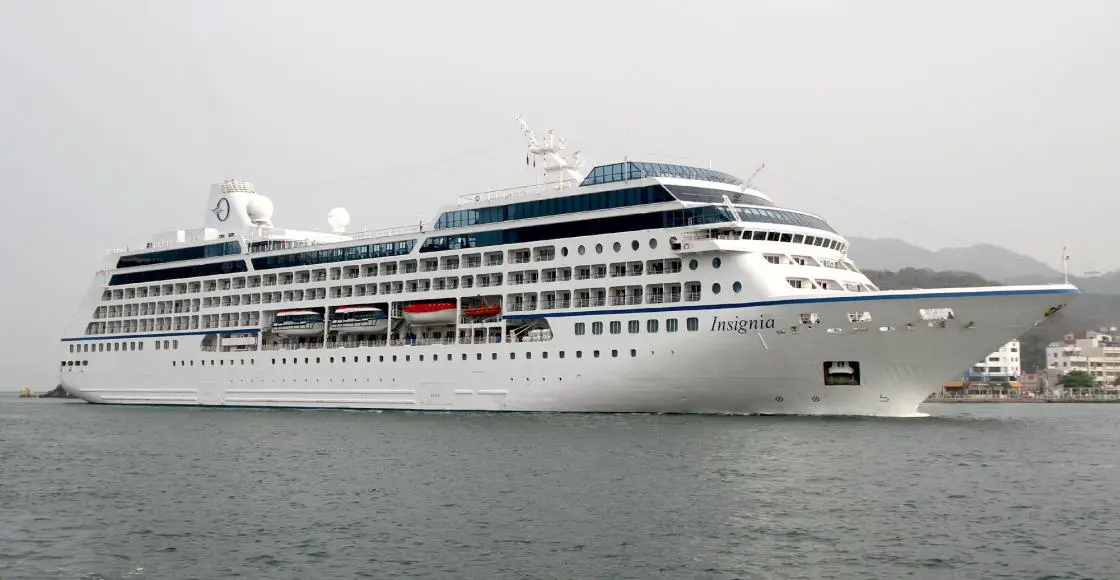 Oceania Insignia cruise ship sailing from homeport