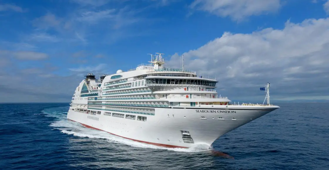 Seabourn Ovation cruise ship sailing from home port
