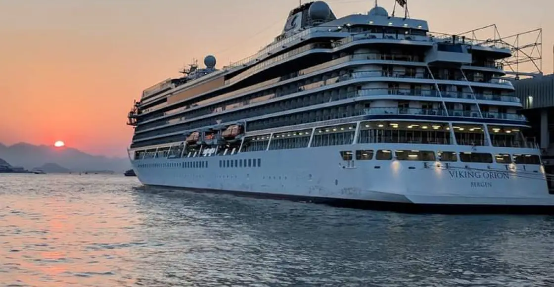 Viking Orion cruise ship sailing to homeport